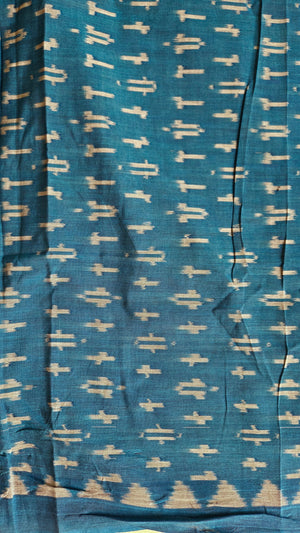 'LUMINOUS INTERVAL' Handwoven Pochampally Ikat Cotton Saree