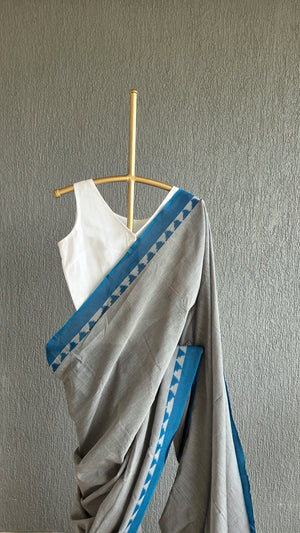 'LUMINOUS INTERVAL' Handwoven Pochampally Ikat Cotton Saree