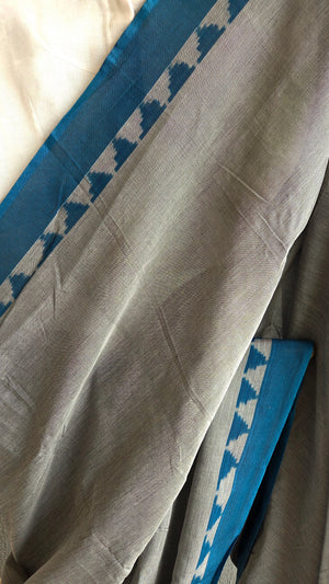 'LUMINOUS INTERVAL' Handwoven Pochampally Ikat Cotton Saree