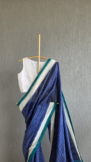 'COLOUR FREQUENCY' Handwoven Pochampally Ikat Cotton Saree