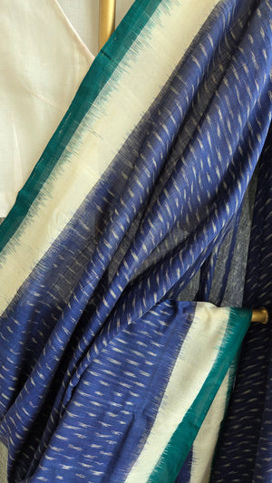'COLOUR FREQUENCY' Handwoven Pochampally Ikat Cotton Saree