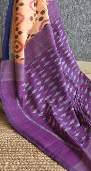 'COLOUR FIELD' Handwoven Pochampally Ikat Cotton Saree