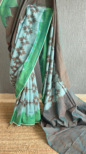 'HUE IN TRANSIT' Handwoven Pochampally Ikat Cotton Saree