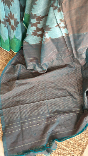 'HUE IN TRANSIT' Handwoven Pochampally Ikat Cotton Saree