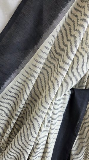 'REFRACTION' Handwoven Pochampally Ikat Cotton Saree
