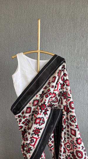 'A CERTAIN BRILLLIANCE' Handwoven Pochampally Double Ikat Cotton Saree