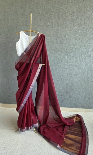 'DHANVI' Handwoven Mangalagiri Cotton Saree