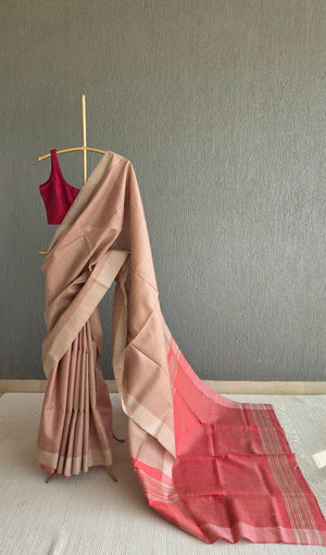 'YOGAMAYA' Handwoven Bhagalpuri Tussar Silk saree