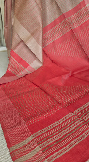 'YOGAMAYA' Handwoven Bhagalpuri Tussar Silk saree