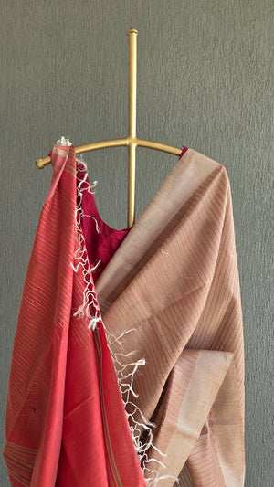 'YOGAMAYA' Handwoven Bhagalpuri Tussar Silk saree