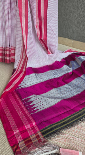 'ABHAYA' Handwoven Ilkal Silk Pallu Saree