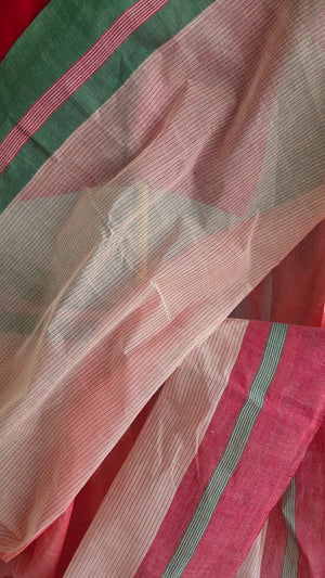 'ARUNIKA' Handwoven Cotton Dhonekhali saree