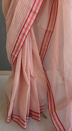 'KAIRAVI' Handwoven Cotton Dhonekhali saree