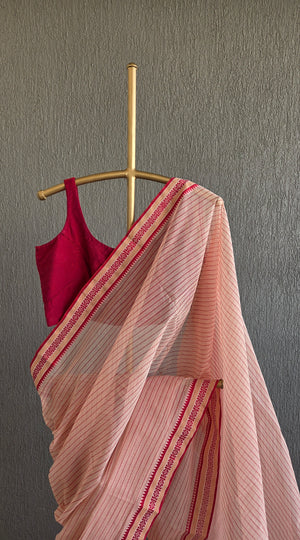 'KAIRAVI' Handwoven Cotton Dhonekhali saree
