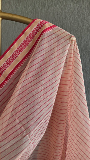 'KAIRAVI' Handwoven Cotton Dhonekhali saree