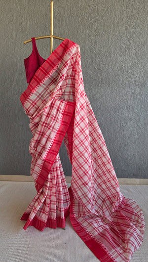 'AMODINI' Handwoven Cotton Dhonekhali saree