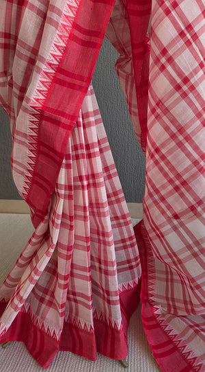 'AMODINI' Handwoven Cotton Dhonekhali saree