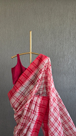 'AMODINI' Handwoven Cotton Dhonekhali saree