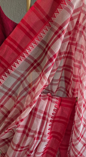 'AMODINI' Handwoven Cotton Dhonekhali saree