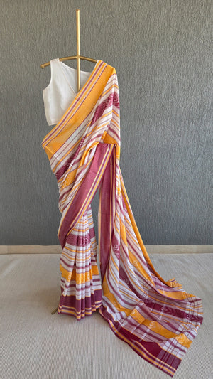 'TARANGINI' Handwoven Cotton Dhonekhali saree