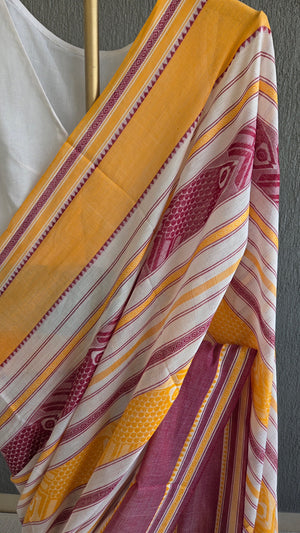 'TARANGINI' Handwoven Cotton Dhonekhali saree