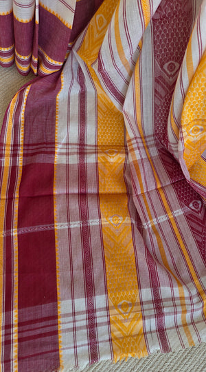 'TARANGINI' Handwoven Cotton Dhonekhali saree