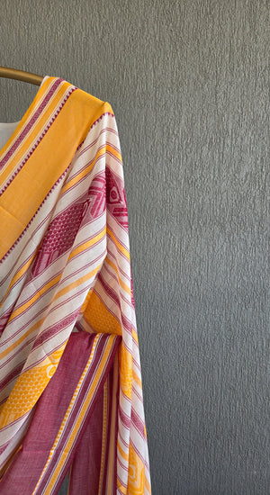'TARANGINI' Handwoven Cotton Dhonekhali saree