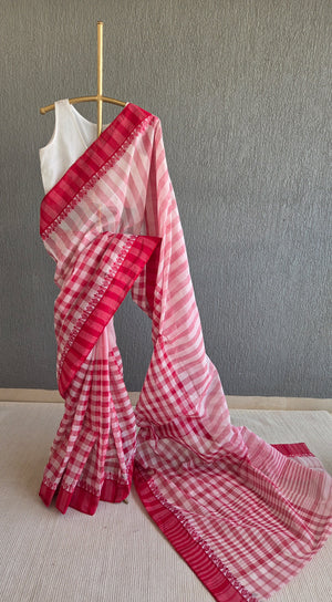 'VINODINI' Handwoven Cotton Dhonekhali saree