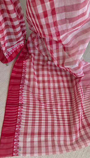 'VINODINI' Handwoven Cotton Dhonekhali saree