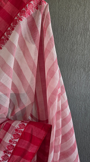 'VINODINI' Handwoven Cotton Dhonekhali saree