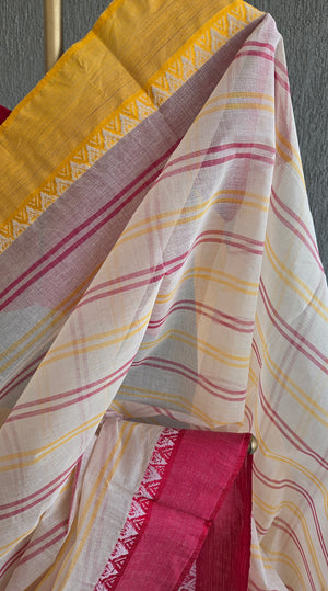 'ULLASINI' Handwoven Cotton Dhonekhali saree