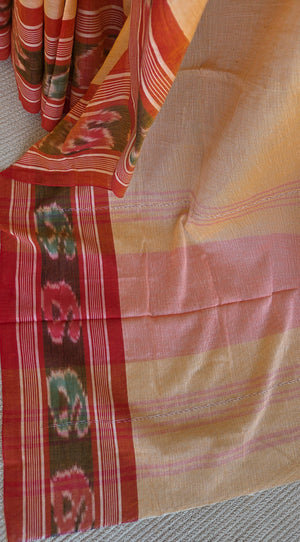 'KUMUDI' Handwoven Cotton Dhonekhali saree