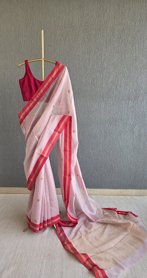 'MANGALIKA' Handwoven Silk-Cotton Chanderi Saree