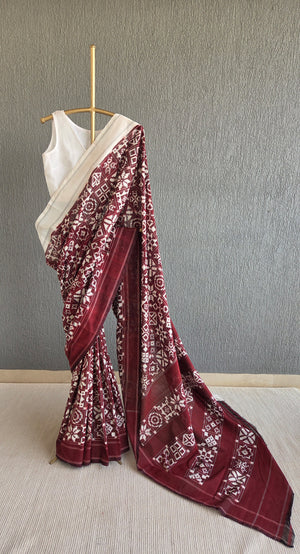 'SHUBHANGI' Handwoven Cotton Pochampally Ikat Saree