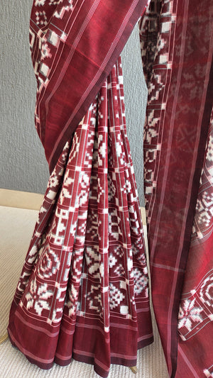 'SHUBHANGI' Handwoven Cotton Pochampally Ikat Saree