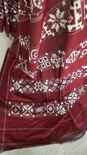'SHUBHANGI' Handwoven Cotton Pochampally Ikat Saree