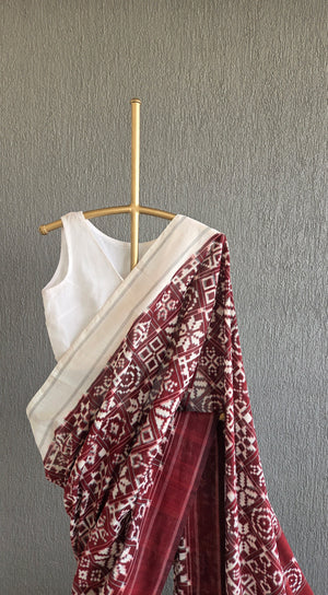 'SHUBHANGI' Handwoven Cotton Pochampally Ikat Saree