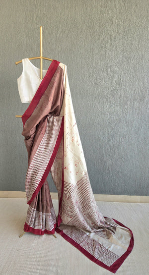 'TVARITA' Hand-painted Batik on Handwoven Mulberry silk