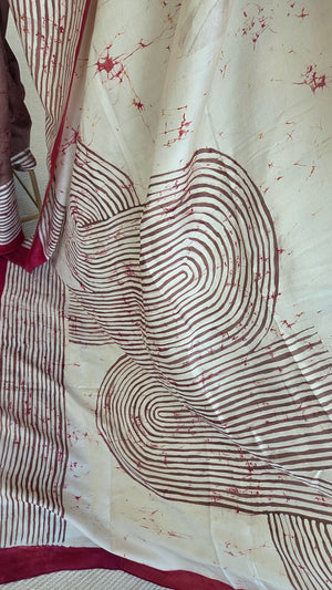 'TVARITA' Hand-painted Batik on Handwoven Mulberry silk