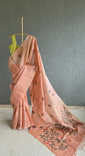 'AAKRITI' Handwoven Tussar Jamdani Saree