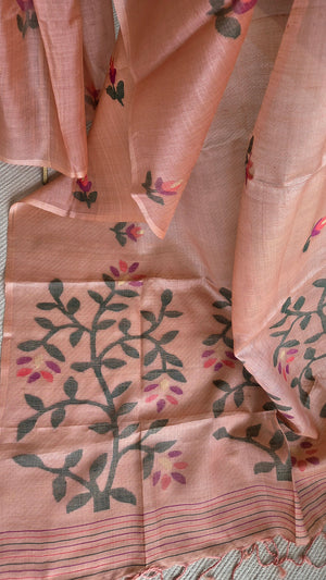 'AAKRITI' Handwoven Tussar Jamdani Saree