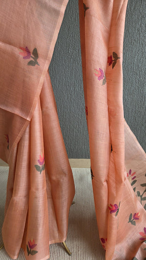 'AAKRITI' Handwoven Tussar Jamdani Saree