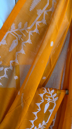 'BHAVANI' Handwoven Cotton Jamdani Saree