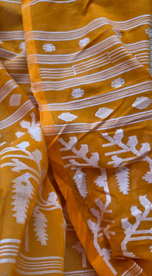 'BHAVANI' Handwoven Cotton Jamdani Saree