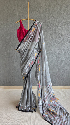 'CHINMAYI' Handwoven Cotton Jamdani Saree