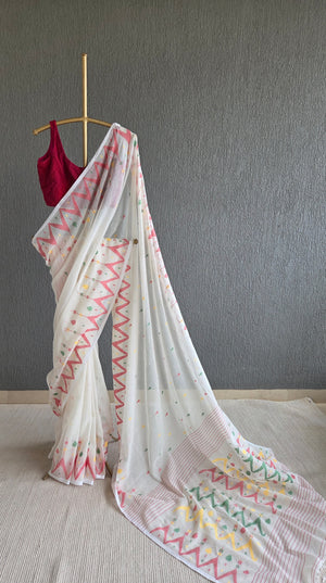 'TRIPURA' Handwoven Cotton Jamdani Saree
