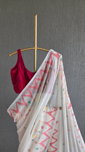 'TRIPURA' Handwoven Cotton Jamdani Saree