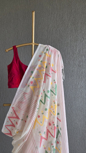 'TRIPURA' Handwoven Cotton Jamdani Saree