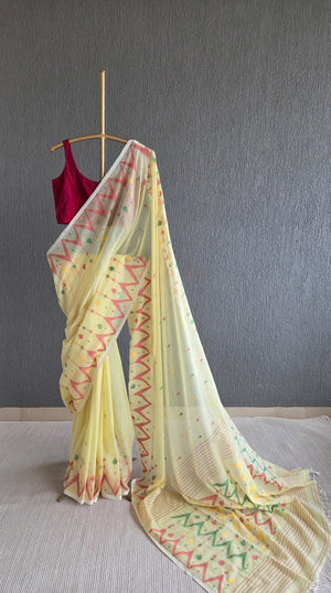'MRITYUNJAYI' Handwoven Cotton Jamdani Saree
