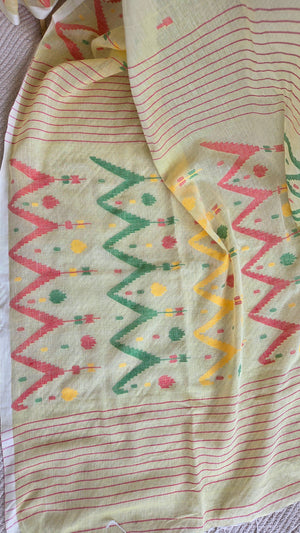 'MRITYUNJAYI' Handwoven Cotton Jamdani Saree